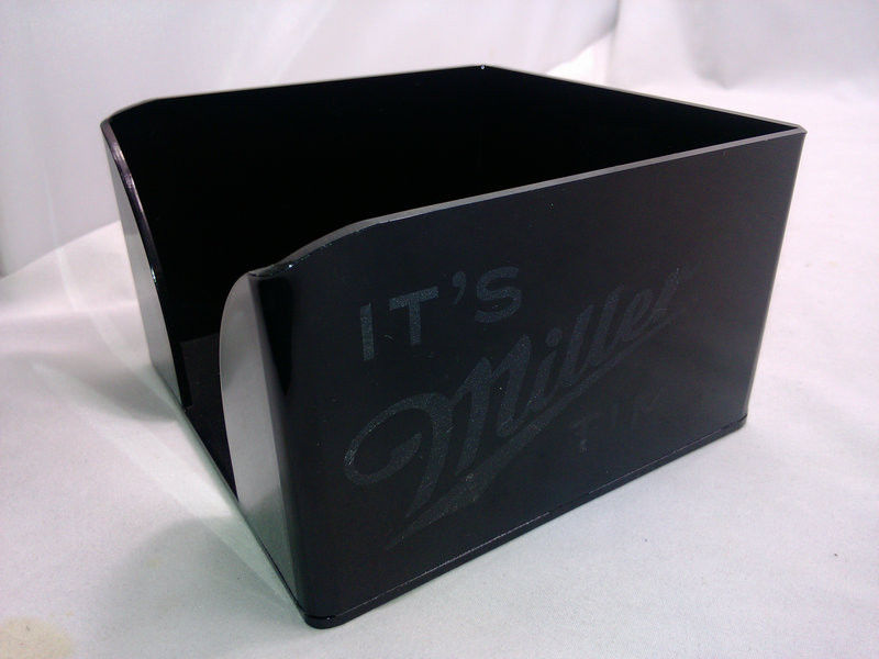 OEM  / ODM  Square Black Acrylic Tissue Box Holder 13cm * 13cm