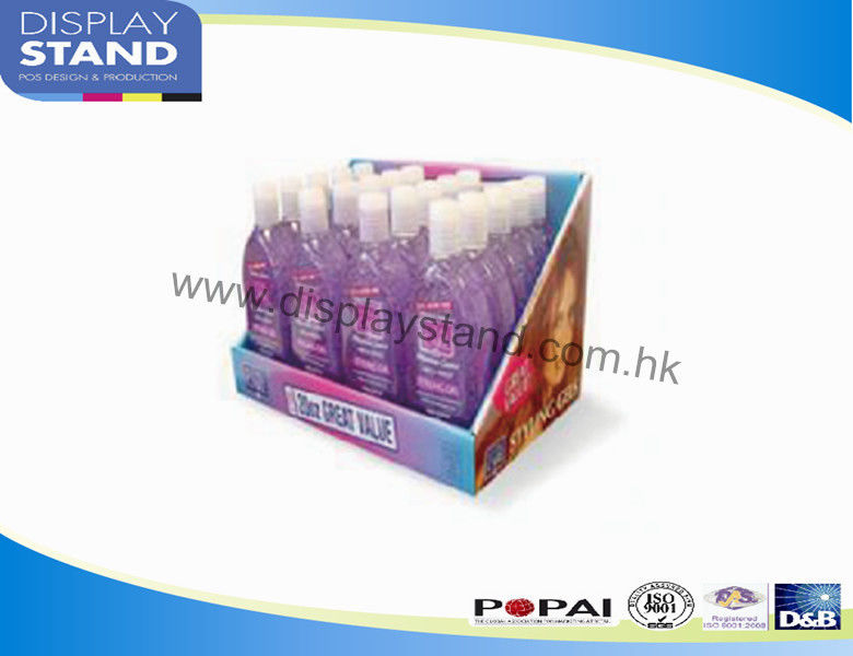 Bottles Display Cosmetic Displays Stands on Counter , Full Color Printing Display